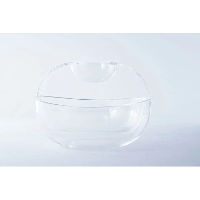 Hot sale universal transparent big capacity multifunction fruit salad 2 in 1 chip and dip serving bowl