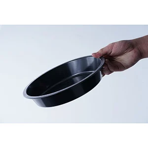 Hot sale commercial round black grey multiple sizes available carbon steel non stick coating pie baking tray oven set