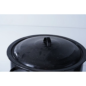 Wholesale amazon hot sale classic big capacity black round carbon steel enamel cookware cooking pot for restaurant