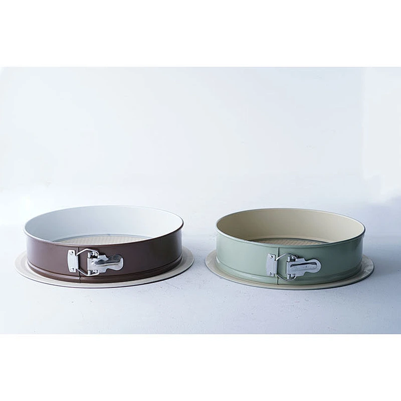 Hot sale OEM ODM green brown customized colors carbon steel non stick coating wedding cake make round shape mold