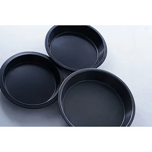 Hot sale commercial round black grey multiple sizes available carbon steel non stick coating pie baking tray oven set