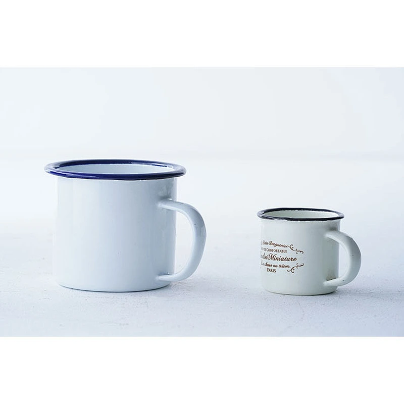 Wholesale accept custom printing multiple sizes available colorful metal carbon steel enamel mug classic deisgn
