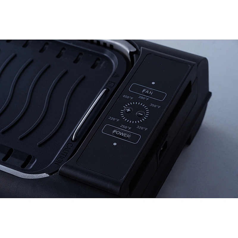 Wholesale OEM ODM black rapid heating safe material household small electric frying pan bbq grills with lid