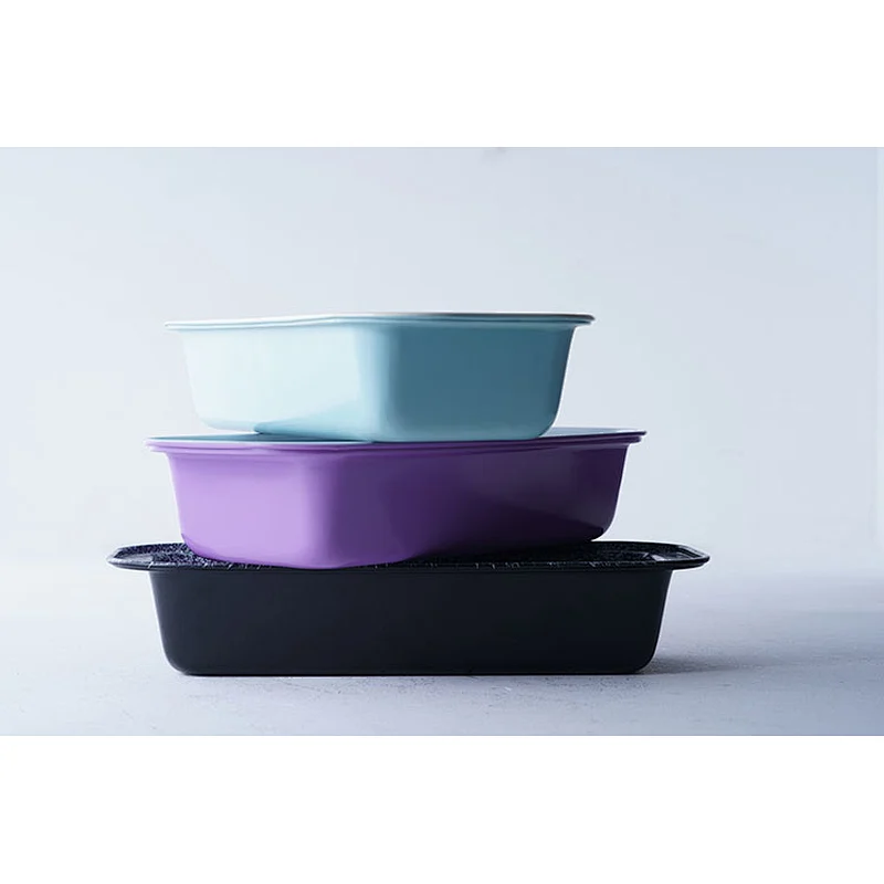 Colorful rectangle high temperature resistance non-stick carbon steel baking cake mold cheese pumpkin pie baking mold