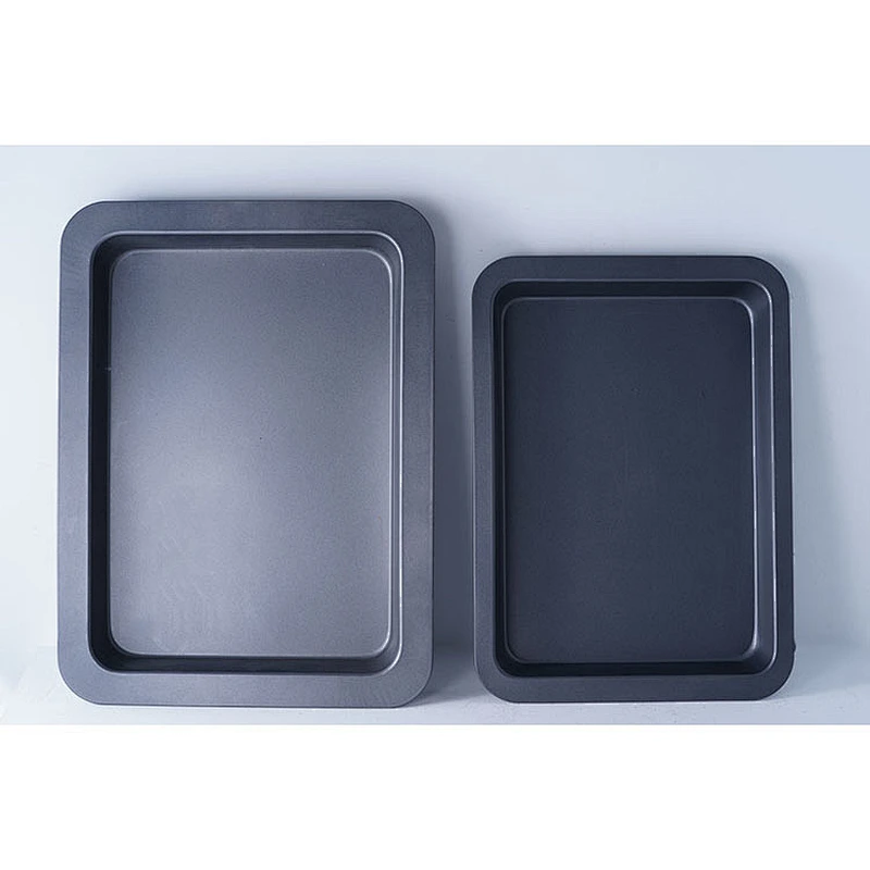 Multiple sizes available black rectangular classic pattern carbon steel bake cake tray baking pan non stick bakeware set