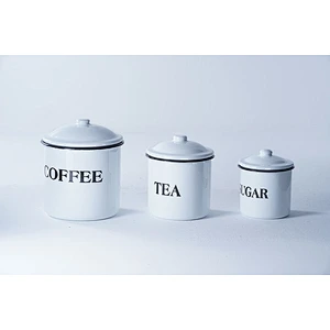 Wholesale OEM custom white carbon steel sets multi-functional enamel canister enamel cup enamel mug with lid