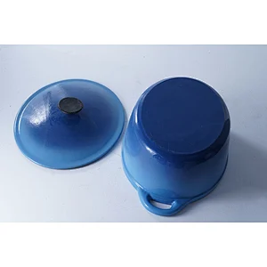 Cheap price OEM ODM available kitchen gas induction blue oval cast iron enamel cookware stock soup pot