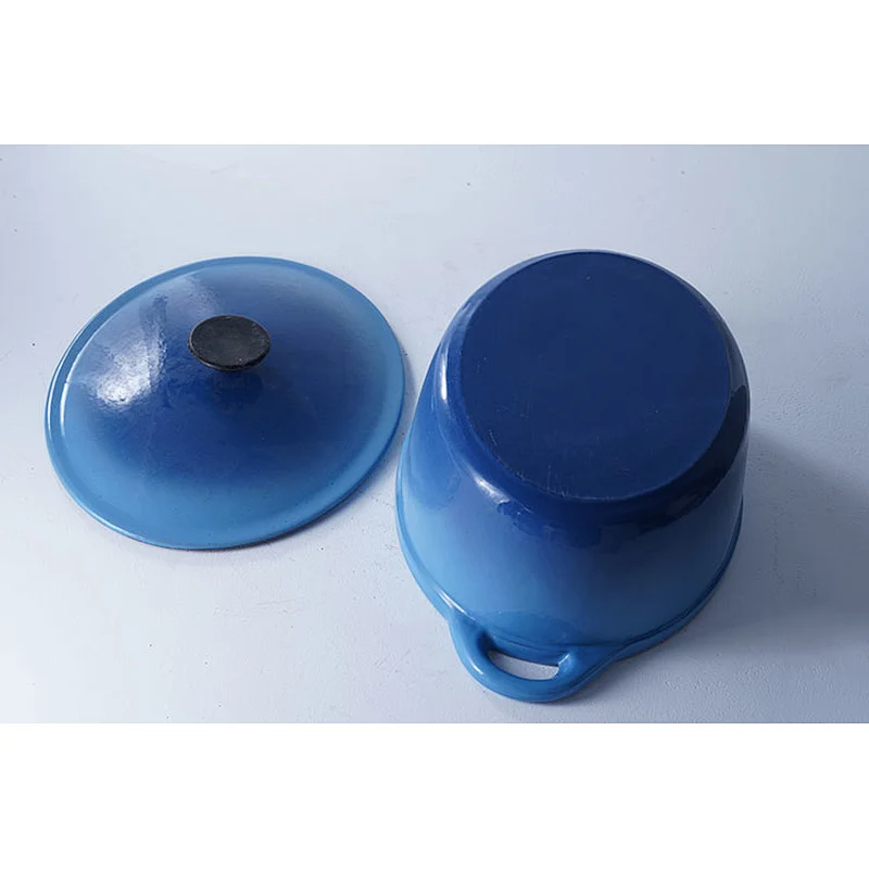 Cheap price OEM ODM available kitchen gas induction blue oval cast iron enamel cookware stock soup pot