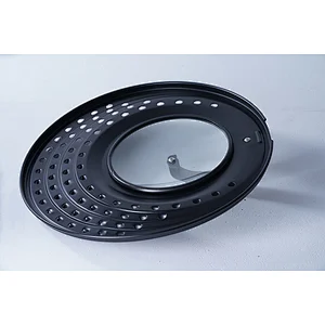 Wholesale accept custom logo professional universal cookware black grey single glass aluminium pot lid for cooking