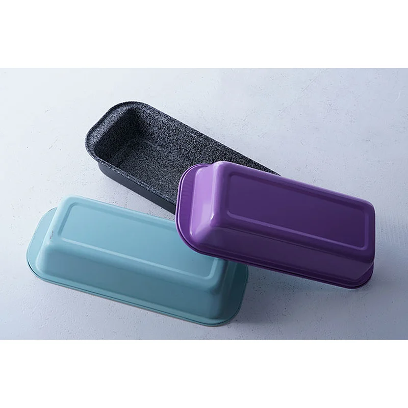 Colorful rectangle high temperature resistance non-stick carbon steel baking cake mold cheese pumpkin pie baking mold