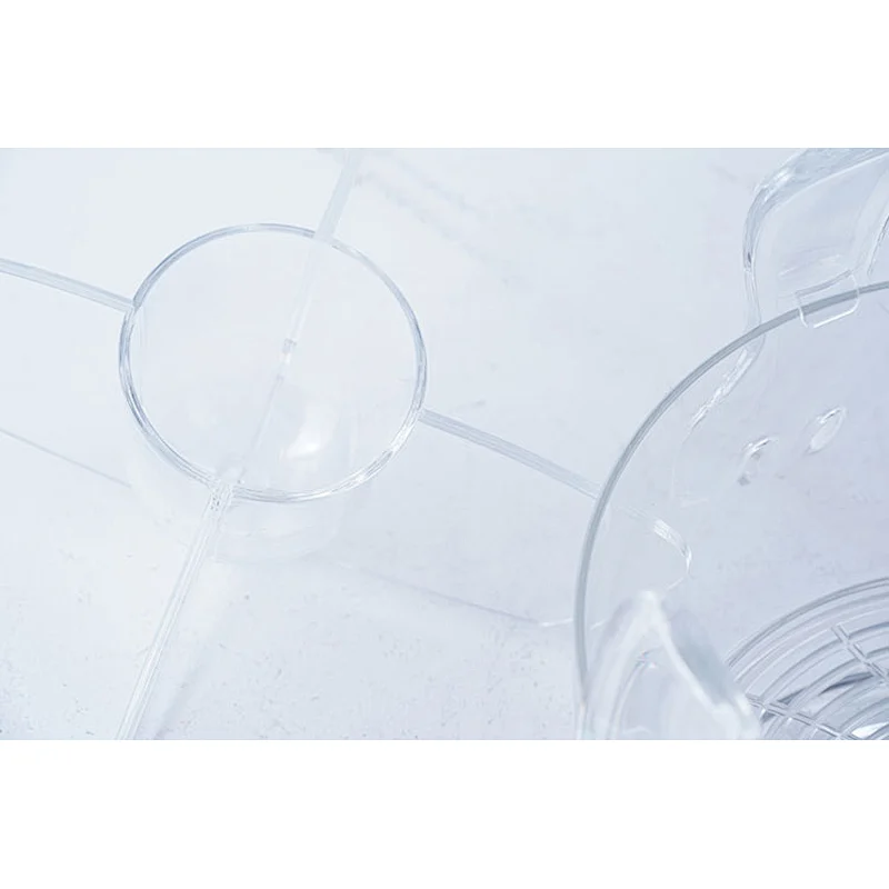 Multifunction transparent ice tray bottom dip cup center divided fruit salad ice cooler mixer bowl set with fork and spoon