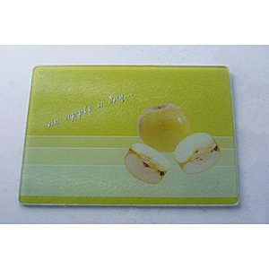 OEM ODM good quality rectangular fruit printed design personalized glass cutting board kitchen chopping board