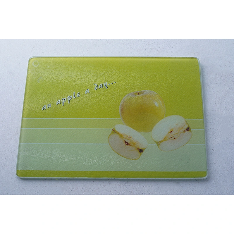 OEM ODM good quality rectangular fruit printed design personalized glass cutting board kitchen chopping board