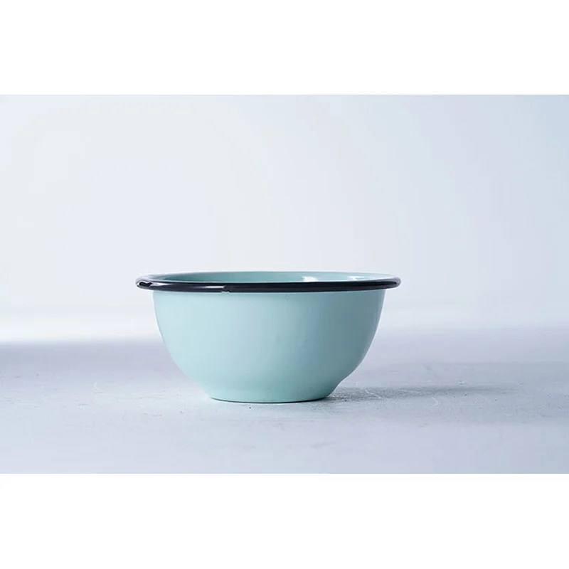 Wholesale OEM ODM good quality customized colorful pattern small carbon steel enamel metal storage bowl