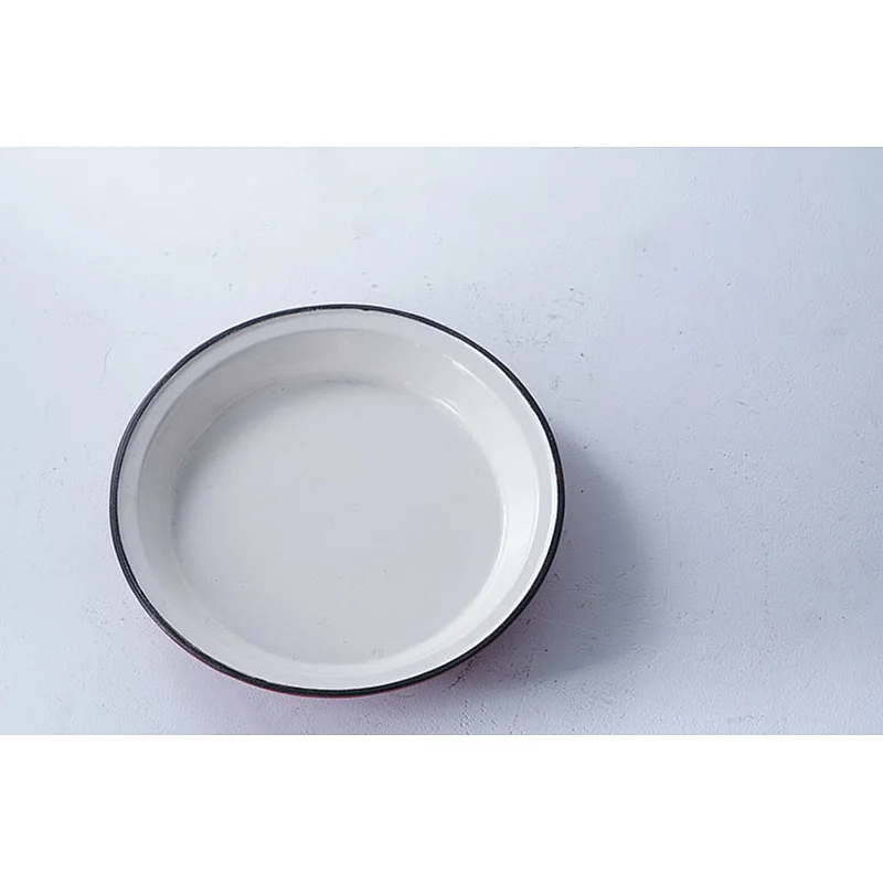 Professional tableware supplier OEM ODM red round lightweight heat resistant cast iron enamelled fry pan