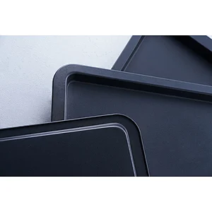 Accept custom logo multiple sizes black rectangular universal carbon steel bakeware set nonstick baking trays oven pan