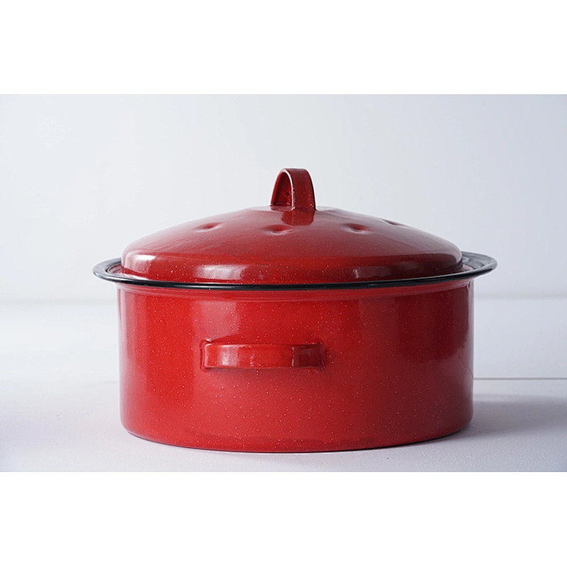 Accept customized design OEM ODM various colors durable enamel carbon steel cookware self basting roaster pot for cooking