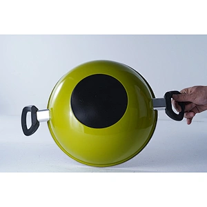 High temperature resistance big capacity green carbon steel enamel iron cooking pots for cooking with two handles