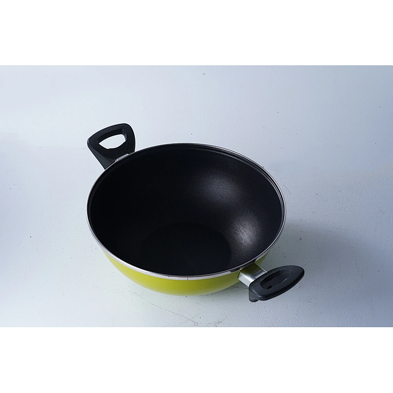 High temperature resistance big capacity green carbon steel enamel iron cooking pots for cooking with two handles
