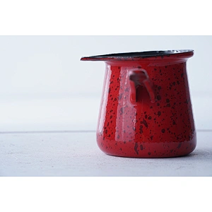 Wholesale red mini carbon steel enamel tea kettle insulated teapot with long handle for gift