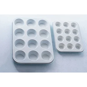 Hot sale OEM ODM 12 round holes green carbon steel non stick coating baby muffin cake mold decorating tools