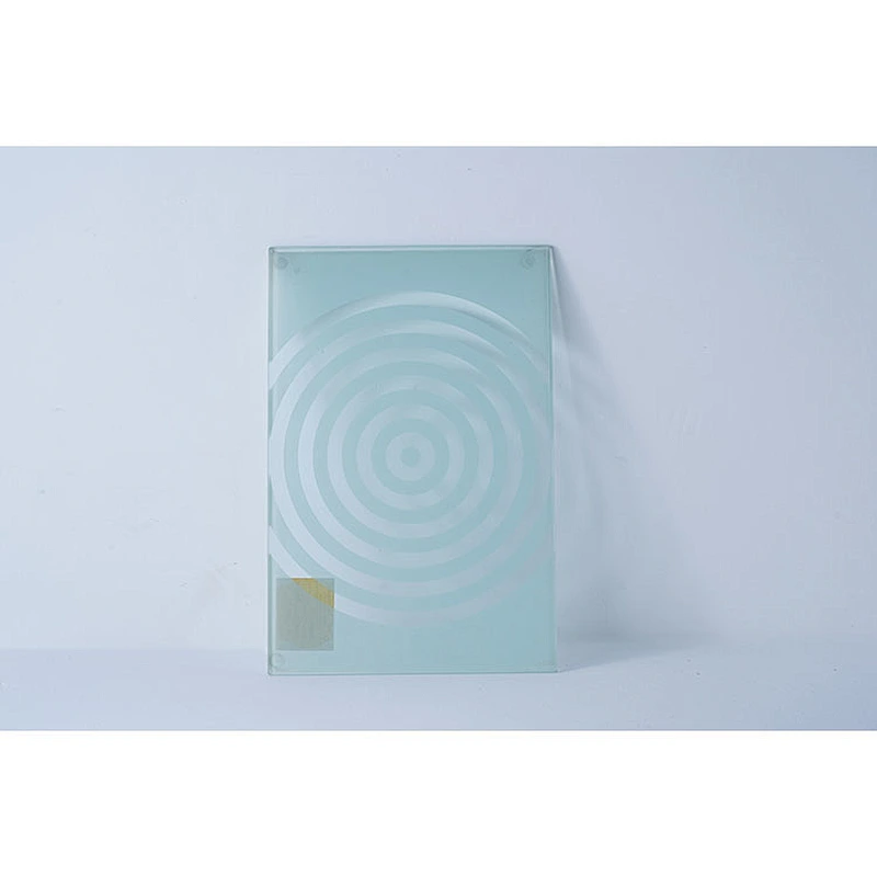 Wholesale kitchen tools rectangular circle pattern printed tempered glass chopping board cutting boards