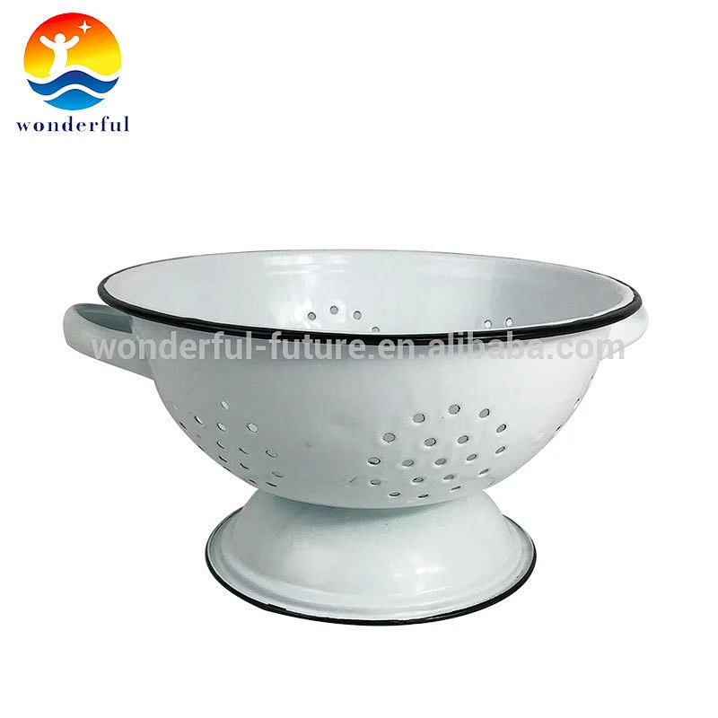 Kitchen enamel fruit basket&vegetable mesh strainer