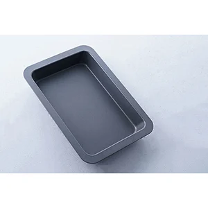 Wholesale cheap price flat bottom grey rectangular universal bakeware carbon steel non stick coating cake oven baking tray