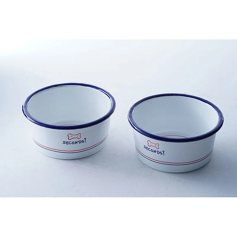 Wholesale good quality household restaurant special printing body metal carbon steel enamel storage soup salad bowl