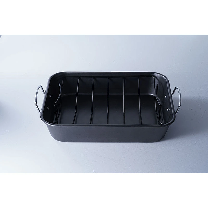 Good quality black kitchen carbon steel enamel roasting pans and pots cookware set for cooking