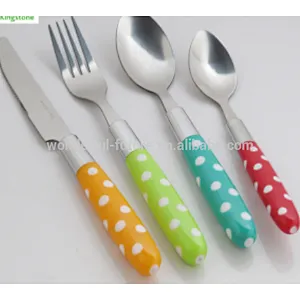 Stainless knife and fork spoon,24pcs knife and fork spoon set,Stainless steel cutlery set,Double color handle knife and fork spo