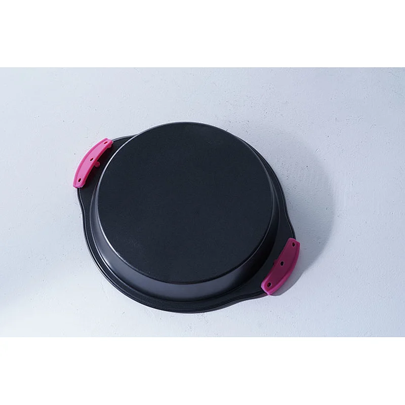 OEM ODM household small round hot carbon steel non stick coating cake tool baking mold pan with two side handles