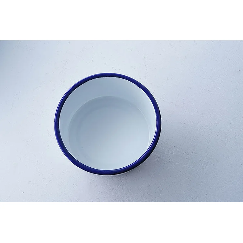 Professional tableware supplier hot sale OEM ODM big capacity white carbon steel enamel storage soup bowl