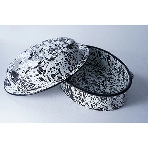 High quality cheap price OEM ODM special spot pattern carbon steel enamel chicken roaster pan for cooking