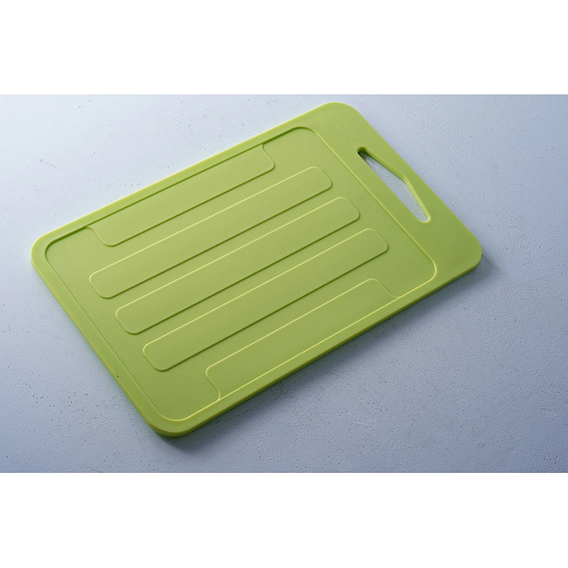 Promotion green rectangular simple design kitchen use plastic chopping cutting board multifunction for kitchen