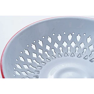 Wholesale special custom design decoration big capacity enamelled carbon steel dishes fruit drain plates