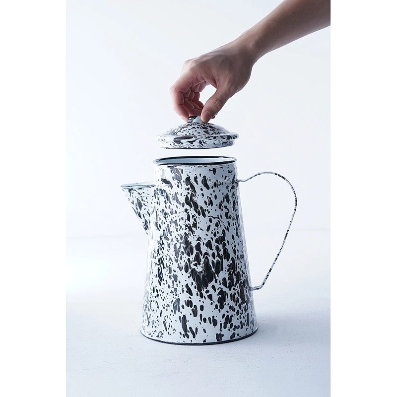 Hot sale multiple sizes available custom color pattern carbon steel enamel coffee tea water kettle set with lids and handles