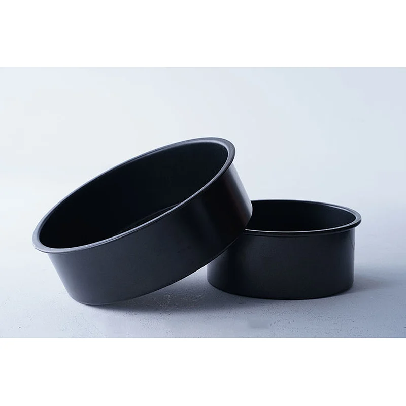 Wholesale professional bakery tools black round multiple sizes available heat resistant cake molds set for baking cakes