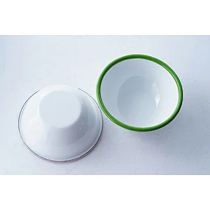 Wholesale OEM ODM good quality durable customized colorful frame carbon steel enamel soup rice bowl