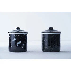 Wholesale OEM household multiple sizes colorful fashionable carbon steel enamel coffee cup no handle with cover