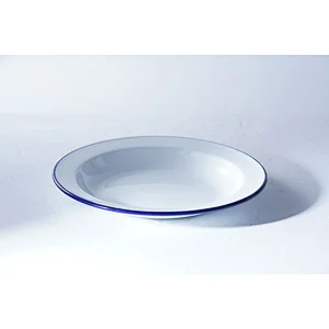 Hot sale OEM custom sign multiple sizes available carbon steel enamel serving plate metal dinner pattern dishes set