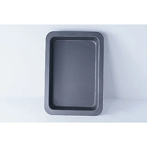 Wholesale cheap price flat bottom grey rectangular universal bakeware carbon steel non stick coating cake oven baking tray