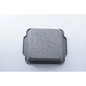 Hot sale household commercial grey carbon steel non stick coating oven tray bakeware cake pie baking trays with two side handles