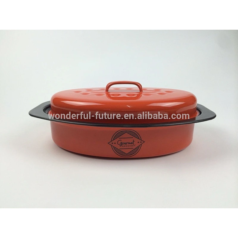 Enamel Coated Steel,roasting Pan ,Enamel Oval Roaster , self basting oval roaster,Roast chicken machine,