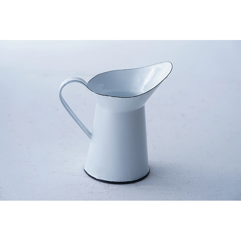 Wholesale OEM available small white metal carbon steel enamel water kettle teapot with single side handle