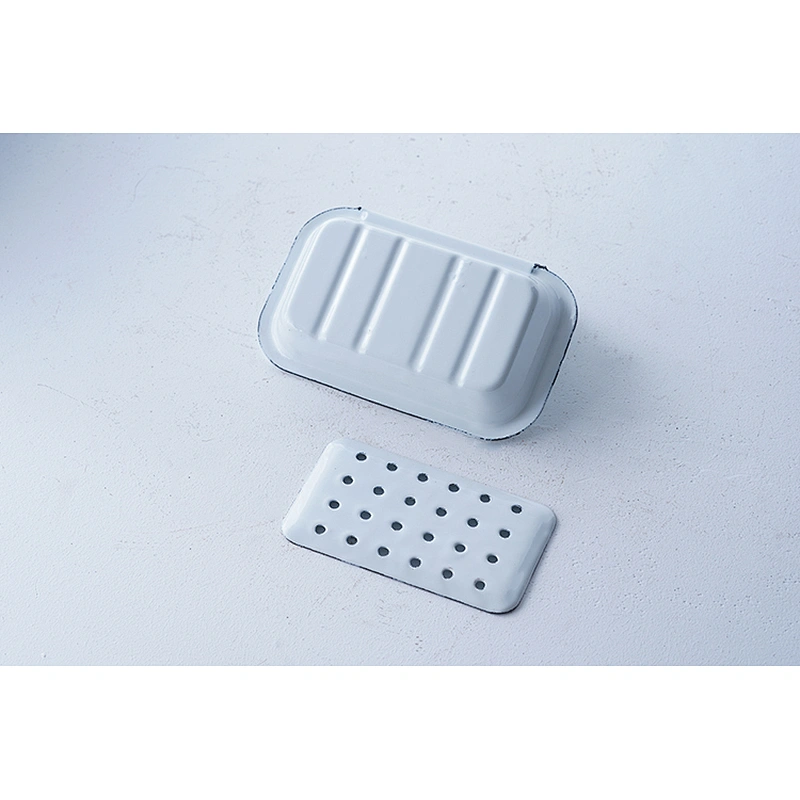 Wholesale OEM ODM good quality corrosion resistant white carbon steel enamel soap holder soap box soap dish