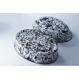 High quality cheap price OEM ODM special spot pattern carbon steel enamel chicken roaster pan for cooking