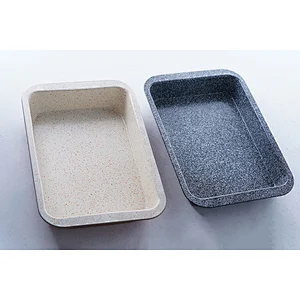 Hot sale kitchen modern bakeware grey gold rectangular carbon steel non stick coating ovenware oven baking tray