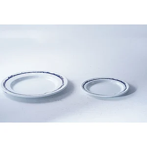 Wholesale OEM ODM customized pattern decoration multiple sizes round metal carbon steel enamel plate set