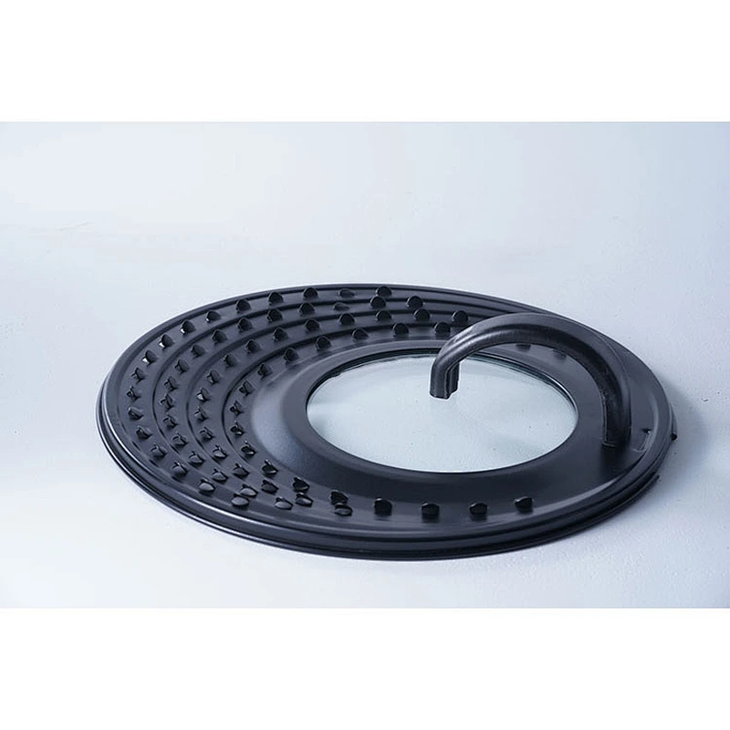 Wholesale accept custom logo professional universal cookware black grey single glass aluminium pot lid for cooking